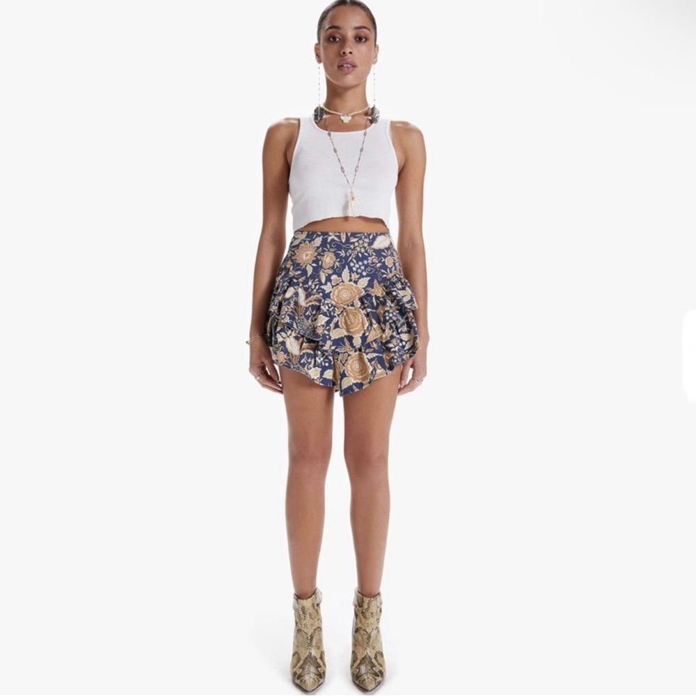 NEW MOTHER FLORAL PRINT RUFFLE MINI SKIRT - Picture 9 of 10